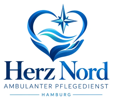 Logo von Herz Nord: ein Herz aus Hand, Wellen und Nordstern